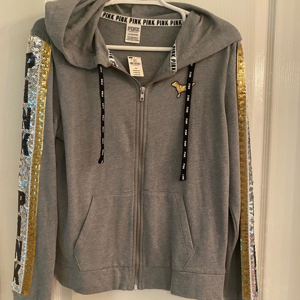 New PINK zip up sweater
